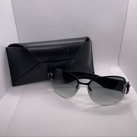 Dior Women's Black & Green Gradient Wrap Belt Buckle Logo Sunglasses - Picture 5 of 16